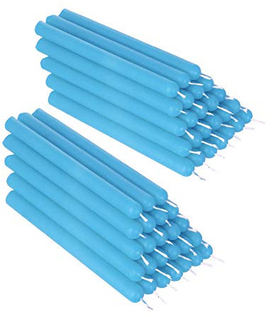 NKlaus 50x paraffina azzurra 12cm senza fuliggine candele da tavolo fatte a mano candele rituali candele a goccia 36338