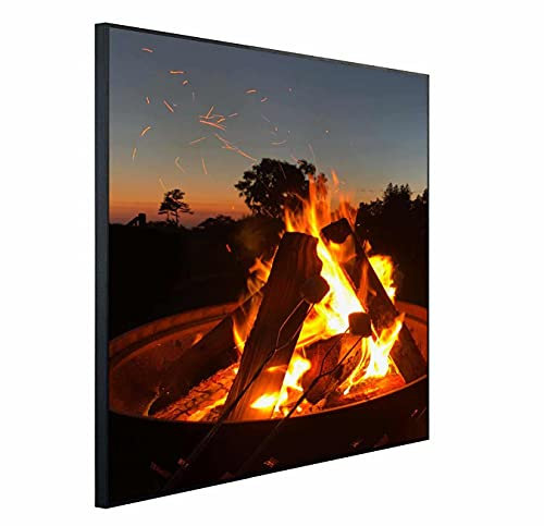 Ecowelle Infrarotheizung mit Bild | 350 Watt | 60x60 cm | Infrarot Heizung| | Made in Germany| i 186 Lagerfeuer