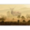 murando - Papier peint panoramique paysage 350x256 cm - Revêtement mural décoration salon - Design moderne - Vert marron - Arbres fantaisie montagnes cerf paysage prairie champs c-C-0474-a-a
