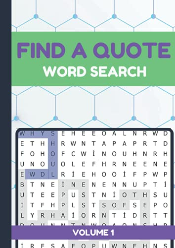 Find A Quote: Word Search Puzzle | Quote Search Puzzle | 100 Puzzle | Full Size Book