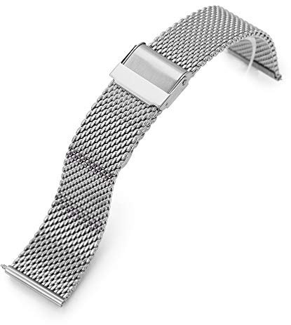 MiLTAT 21mm Quick Release Tapered Milanese Mesh Uhrenarmband gebürstet