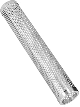 Pellet Smoker Tube, Zylindrisch Abnehmbare Pellets Räucherrohr Edelstahl BBQ Holzpellet Tube Smoker für Gasgrill und Kohlegrill (12 inch)
