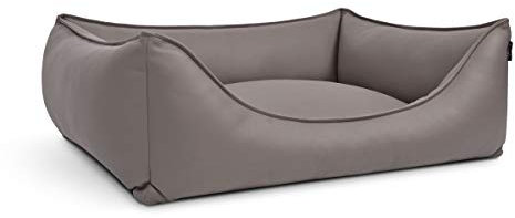 Mypado Hundebett, Hundesofa Dreamy Kunstleder in Taupe, 3 Größen, 110x90cm