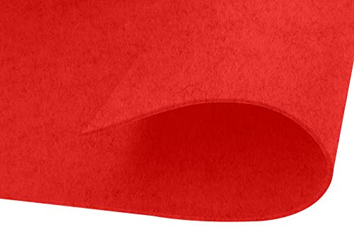 INNSPIRO Fieltro acrílico rojo láminas 20x30cm.x1mm. 160gr./m2 20u. Material muy utilizado para manualidades y decoración