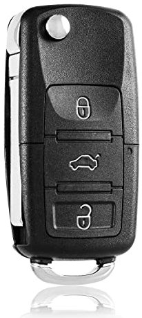FINTERRY Volkswagen Schlüsselgehäuse Ersatz für Golf Passat Polo Touran Tiguan Octavia Fabia – 3 Tasten Auto Schlüssel Hülle Klappschlüssel Ersatzgehäuse mit Schlüsselrohling & Fernbedienung Gehäuse
