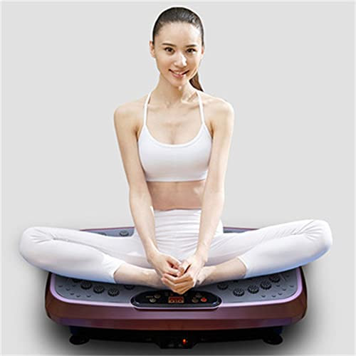 Vibration Exercise Machine, Vibration Plate 4D With Bluetooth Speaker, 6 Program Modes, Remote Control, Vibrating Home Power Plate Fitness Trainer For We(Color:Coffee Color Vibration Exercise Machine)