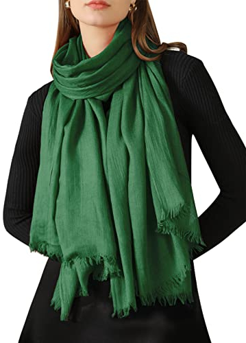 Tuopuda Damen Schal Stola Festlich Elegante Scarves Muslim Kopftuch Halstuch Hijab Umschlagstuch für Abendkleid Braut Hochzeit Sonnenschutz Frühling Sommer Herbst Winter Geschenk 195 x 95CM, Grün