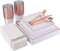 Square Dishes Plates Cups Cutlery for 25 on Special Occasions,175 Pieces of Reusable Plastic Dinnerware for Dinners, Birthdays, Valentines, Parties, Easter, Weddings, Summer Celebrations (Rose Gold)