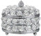 SUMTree Crystal Jewelry Box Trinket Organizer with Lid For Earrings Rings Jewelry Trinkets (Silver, Large)