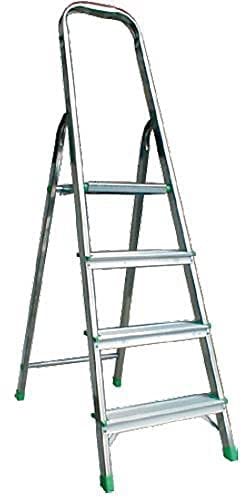 PROREGAL Metal Single Giraffe Einseitige-Aluminium-Bügelleiter | 6 Stufen | HxB 198x28cm | Leiter, Teleskopleiter, Trittleiter, Bockleiter, Sprossen-Doppelleiter, Stehleiter