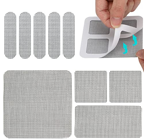 Window Screen Repair Patches, 40Pcs Fly Screen Mosquito Net Repair Patch, Fiberglass Mesh Strong Adhesive Patch, Strong Adhesive Fly Screen Repair Patch, Mesh Repair for Home Door Window Screen Holes