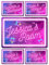 Bedroom Decor Name Signs - Custom Personalised Neon Style Metal Plaque for Children, Kids, Boys & Girls Home Decor, Nursery, Playroom Door (Girls Violet Patterned)
