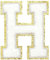 GYGYL 3PCS Chenille Varsity Glitters Letters Patch, Iron on Large Size Letter Patches for Team Costume Decoration, Height 4-1/2In, Letter H
