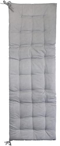 Brandsseller Bankkissen 120x40x4 cm Sitzkissen Polster Bankauflage mit Haltebändern Sitzpolster für Indoor Outdoor gesteppt - Weiß/Schwarz gestreift