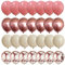 Dusty Pink and Rose Gold Balloons, 12In Retro Blush Pink Beige White Balloons with Metallic Rose Gold Confetti Latex Balloons Set for Girls Women Birthday Baby Bridal Shower Wedding Party Decorations