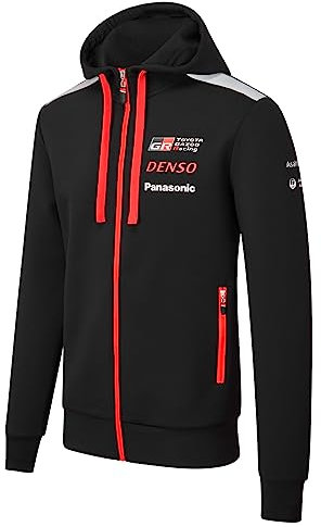 Toyota Gazoo Racing WRT Team Full Zip Hooded Sweatshirt Jacket - World Rally Championship - Official Merchandise - Black/Red/White (S), schwarz