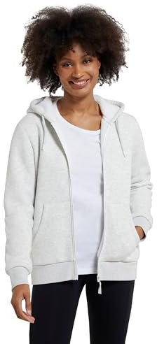 Mountain Warehouse Dalton Womens Sherpa Lined Hoodie - Warm & Cosy, Full Zip Sweartshirt with Front Pockets & Drawcord - For Spring Summer, Outdoors & Walking Light Gr 12