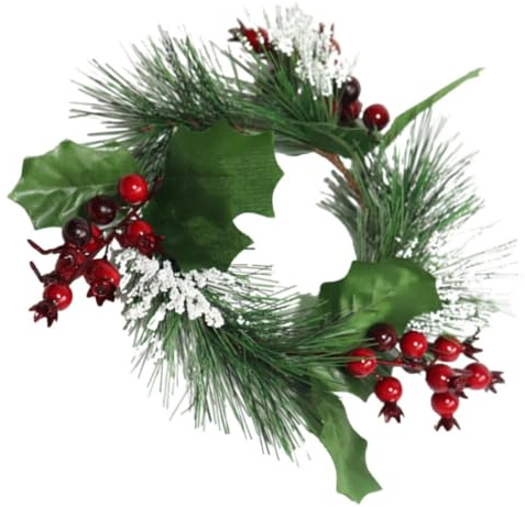 Abaodam Kleiner Weihnachtskranz Kerzenringe Türkranz Weihnachten Deko Kerzenkranz Tannenkranz Kerzen Kranz Ringe Dekokranz Hochzeit Säule Kerzenhalter für Stumpenkerzen Stabkerzen Tischdeko