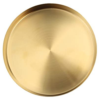 Bandeja Redonda de Acero Inoxidable Bandeja para Servir Joyas Doradas Y Organizador de Maquillaje/Plato para Velas Plato para Servir Dorado para Bar Cocina Baño Acero Inoxidable