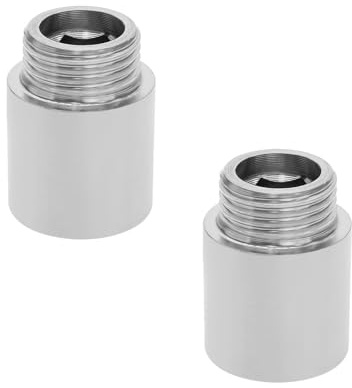 LT Easiyl 2pcs 1/2 BSP Mâle à Femelle Extension de Filetage de Tuyau Eau Principale Croissance Adaptateurs d'extension Droite Raccords de Plomberie de Conduite d'eau en Acier Inoxydable 25mm