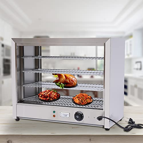 Lilyeriy Vetrina riscaldante, 800 W, commerciale a 4 piani, per ristorante, mense, panetterie (4 piani)