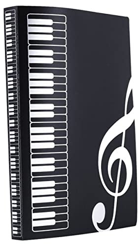 ifundom Seitige Notenmappe Mit Transparenten Fächern Schmutzabweisend Und Leicht Musiknoten-design Für Papieraufbewahrung Und Dokumentenablage Im Büro Schule Und Zuhause