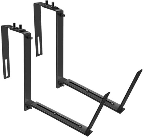 Vansza Planter Box Brackets, Flower Box Brackets for Deck Railing, 2PCS Fadeless Iron Adjustable Window Planter Box Brackets, Window Box Brackets for Indoor Outdoor