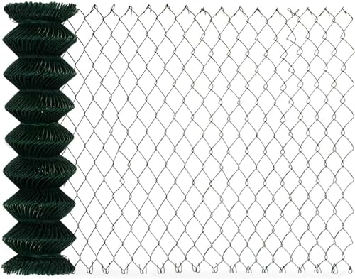 KARAT Maschendrahtzaun - Maschenweite 60x60mm - Drahtstärke 2,8 mm - Gartenzaun mit grüner PVC Beschichtung, Zaun, Drahtgitter, Hühnerzaun, Hundezaun (2 x 15 m)
