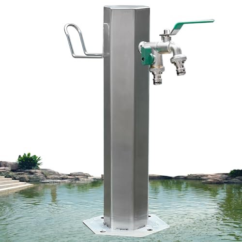 SACLMD Colonne d'eau de Jardin autoportante,Colonne d'eau de Jardin Verticale,Robinet Double extérieur résistant au Gel,pour l'irrigation et l'arrosage