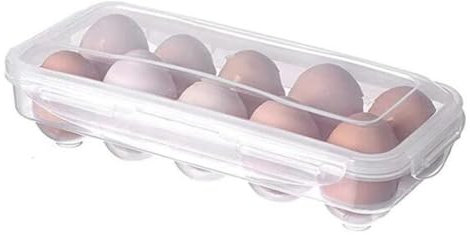 Baobiutin Plateau d'oeuf pour Le réfrigérateur Porte-œufs Réfrigérateur Plateau d'oeuf avec Couvercle 10 grilles Conteneur de boîte de Rangement d'oeufs en Plastique pour Cuisine