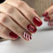 24pcs Weihnachten Falsche Nägel, Short Press On Nails - Rot Falsche Nägel Künstliche Nägel, Fake Nails Kunstnägel mit Nagelkleber Geschenk für Frauen und Mädchen (Red with Snow)