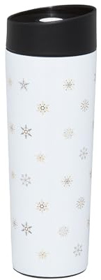AMBITION Thermobecher Winter Motiv 340 ml Art Deco Stars Isolierbecher auslaufsicher Schneeflocken klein