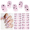 Autocollant Ongle Gel UV - 28pcs Vernis Autocollant Ongles Saint Valentin UV Gel Nail Stickers Auto-adhésifs Ongles en Gel UV Semi Durci Art Qualité Salon Longue Durée Pour Femmes Filles Nail Designs