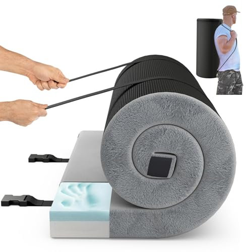 COSTWAY Memory-Schaum Camping Matratze, aufrollbare Campingmatte mit wasserdichter Beschichtung, Rutschfester Unterseite & Tragetasche, Bodenmatratze, Schlafmatte, Schlafmatratze