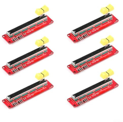 EpheyFIF 6 Stück Dual Channel, 10K Slide Potentiometer Modul Elektronisch Einstellbarer Widerstand, Slide Potentiometer Slide Einstellbare Widerstände