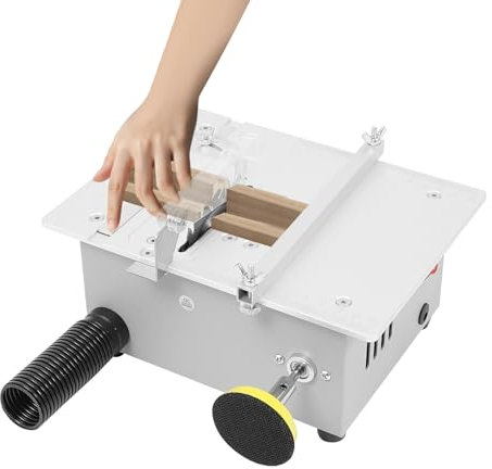 Tischkreissäge, 240W Mini Tischkreissägen Tragbare Präzisions Table Saw 0.1-20mm Sägeblatt Hubbereich, Tischkreissäge mit 4 Sägeblätter, 5000 U/min, für DIY-Holzbearbeitungsprojekte