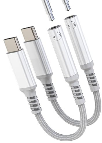 Adaptador USB C a Jack Auriculares 3.5 Mm(2pack)Tipo C Dongle para iPhone16 15 Pro Max para Apple DAC AUX Audio Cable Compatible Con Samsung S25 S24 Headphones Conector para iPad Adapter Android Coche