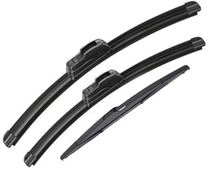 VNABIA Kompatibel Mit Peugeot Für 206 Schrägheck 2006 2005 2004 2003 2002 2001 3 Stück Scheibenwischerblätter Vorne Und Hinten Wischerblätter