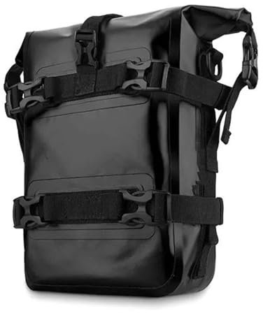 Krtopo Motorrad-Sturzbügel-Tasche wasserdicht 8L für Motorradaufbewahrung Reisegepäck für ADV Sport Outdoor Reiten Langlebige Reitausrüstung mit verstellbaren Riemen (schwarz, 5L-8L)