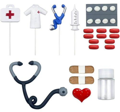 Ymxygz Krankenschwester-kuchenaufsätze, Krankenpflege-Cupcake-aufsätze, Abschluss-kuchendekorationen, Arzt-partyzubehör Für Krankenschwester-Geburtstagsparty