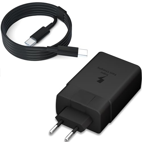 45W Cargador USB C Compatible con Samsung Galaxy S25 Ultra/S25+/S25/S24 Ultra/S24+/S24/S23/S22/S21/A56/A55/A36/A16/Flip6,Tab S10 S9 con 1,8M Cable, Cargador Samsung Carga Rapida Tipo C Adaptador
