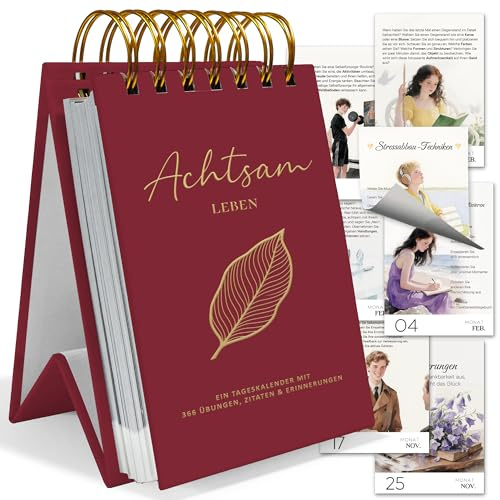 BIROYAL Achtsamkeitskalender 2027 Tischkalender - 366 Tage Achtsamkeit, Spiralbindung, Perfekt als Muttertagsgeschenk für Büro & Zuhause