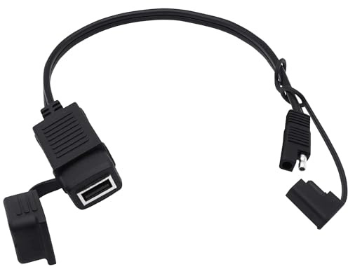 YARCHONN Câble adaptateur SAE vers USB pour moto, connecteur rapide SAE vers port d'alimentation femelle 5 V 2 A USB A avec coque étanche pour charger smartphone, tablette, GPS à partir du panneau