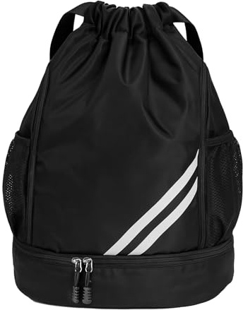 Zaino sportivo impermeabile pieghevole borsa sportiva uomo donna e bambini con scomparto separato per scarpe e tasca principale e tasca interna per pallacanestro calcio nuoto