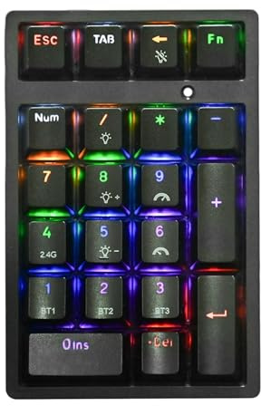 Generisch Numerische Tastatur USB Mechanische Tastatur Kompakt | 21 Tasten für Finanzbuchhaltung Wiederaufladbare Numerische Tastatur Für Desktop Notebook Computer Laptop Spiele Kompakt