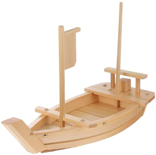 Holzboot für Sushi, Servierplatte Boot, Stilvoll für Familienessen | Sushi Zubehör, Sushi Servierbrett Holz, Glatte Oberfläche ohne Grate, Leicht zu Reinigen