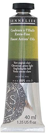 SENNELIER Artists' Extra Fine Oil, 40 ml Tube, Series 3, Chromium Green Light, (10-130411-805)