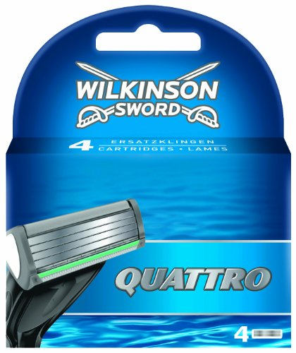 Wilkinson Sword Quattro Rasierklingen für Herren Rasierer, 4 St