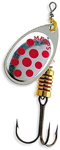 Mepps Spinner Aglia Decoree mit Punkten Gr 3 - Silber/rot (1 Stück)