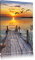 Pixxprint Steg bei Sonnenuntergang, Größe: 120x80cm, Leinwandbild, fertig gespannt, Wandbild, Dekoration, Kunstdruck, kein Poster